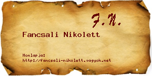 Fancsali Nikolett névjegykártya